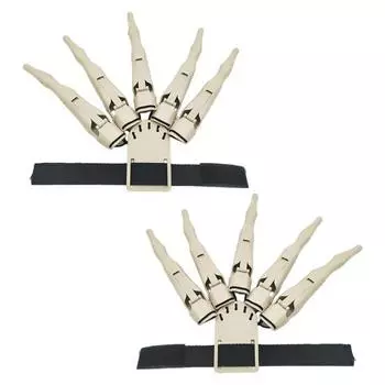 1 пара удлинителей пальцев для косплея, шарнирные костяные когти на Хэллоуин, носимые удлинители пальцев для вечеринки на Хэллоуин чёрный