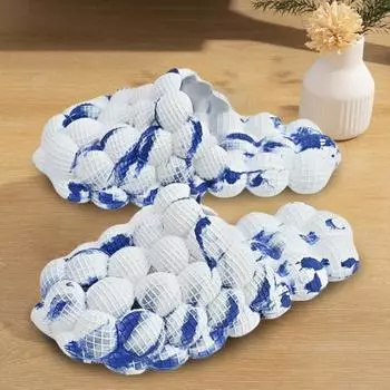 1 пара удобных домашних тапочек, нескользящие стильные толстые парные тапочки 41-42 черный белый