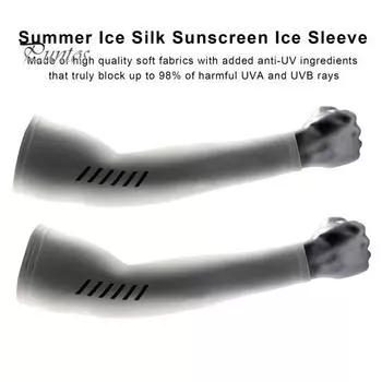 1 пара УФ-защитных велосипедных нарукавников Защита от солнца Влагопоглощающие дышащие быстросохнущие спортивные охлаждающие компрессионные рукава L чёрный