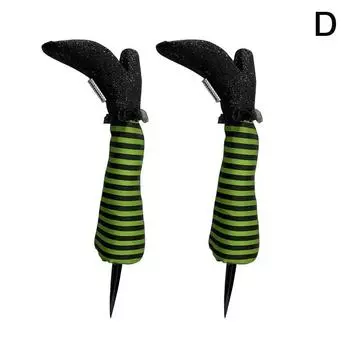 1 пара украшений на Хэллоуин, украшение в виде ног злой ведьмы, перевернутые ноги злой ведьмы, ботинки, колышки, декор для двора, лужайки, улицы, сада