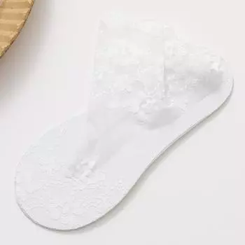 1 пара ультратонких кружевных носков до щиколотки, дышащие сетчатые носки для весны и лета 1 pair белый