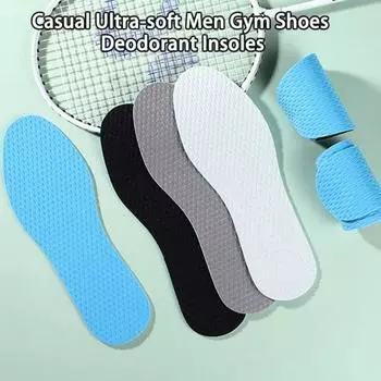 1 пара ультратонких стельок-дезодорантов, эластичные полезные режущие подушечки для обуви, впитывающие пот и босые ноги 45-46 серый