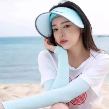 1 пара унисекс ледяных шелковых велосипедных рукавов с отверстием для большого пальца, сплошной цвет, защита от солнца, чехол для рук, бег, вождение, баскетбол, спортивные рукава чёрный