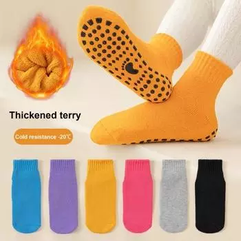 1 пара унисекс носков средней длины без запаха утолщенные теплые однотонные силиконовые носки розы красного