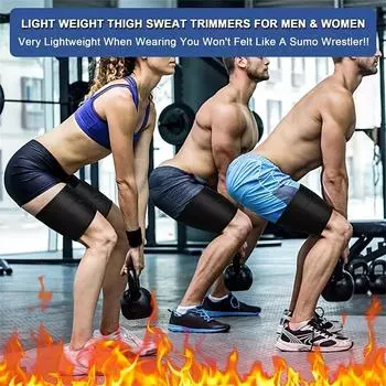 1 пара унисекс регулируемых повязок для защиты бедер от пота Sauna - корректирующие рукава для ног для уменьшения отечности, спортивные протекторы для ног для фитнеса чёрный