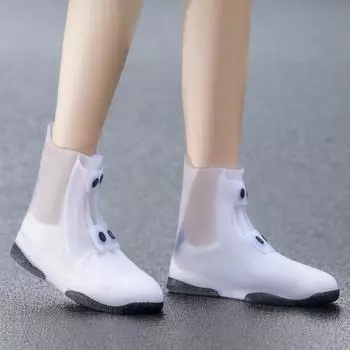 1 пара унисекс резиновых сапог, чехлы, водонепроницаемые, утолщенные, герметичные, противоскользящие, цельные, формованные, износостойкие, многоразовые, быстросохнущие, для дождливых дней M белый