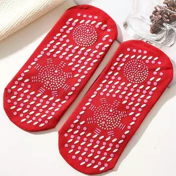 1 пара унисекс самонагревающихся носков для ухода за ногами магнитная терапия спортивный массажер теплые зимние чулки для мужчин и женщин Black