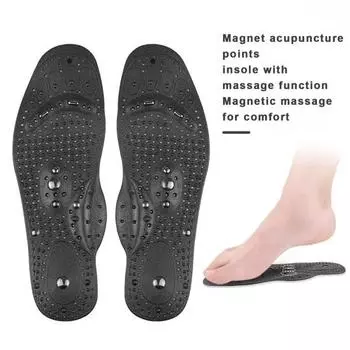1 пара унисекс стельок для магнитной терапии, массажные частицы, хорошая прочность, дышащие, улучшают кровообращение, моющиеся подушечки для точечного массажа ног L