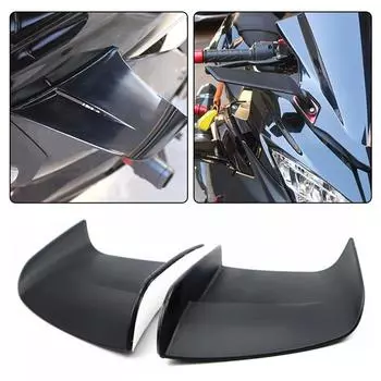 1 пара универсальных матово-черных/глянцевых черных спойлеров для мотоциклов, отделка крыла, аэродинамический комплект крыльев, спойлер, мото-наклейка для украшения матовый черный