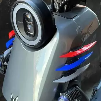 1 пара универсальных мотоциклетных крылышек, аэродинамических спойлеров, динамических декоративных крыльев, наклеек для мотоцикла, скутера чёрный