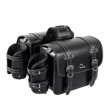 1 пара универсальных мотоциклетных седельных сумок, боковые сумки из искусственной кожи, модифицированная сумка для езды на мотоцикле, сумки для багажа с чашкой чёрный
