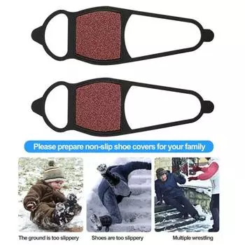 1 пара универсальных нескользящих ботинок с захватом, износостойкие ботинки для ходьбы по крупному песку, льду, снегу, зимние ботинки для ходьбы по снегу и льду чёрный