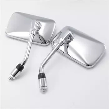 1 пара универсальных прямоугольных металлических стержней из АБС-пластика, зеркала заднего вида для мотоцикла, 10 мм, хромированное зеркало заднего вида для Honda