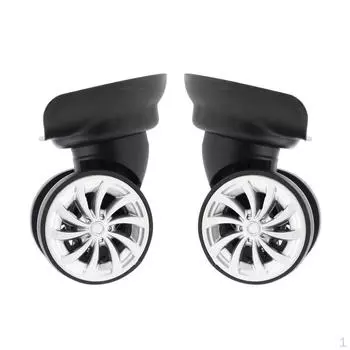 1 пара универсальных сменных двойных роликовых бесшумных роликов черного цвета для чемодана на колесиках/дорожной сумки