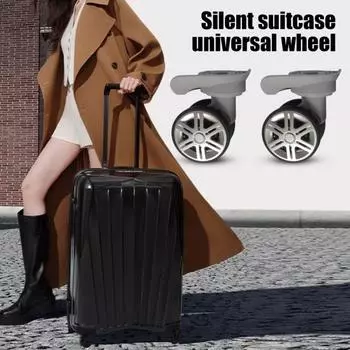 1 пара универсальных сменных колес с низким уровнем шума, двухрядные, большого размера, для чемодана на колесиках D