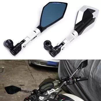1 пара универсальных сменных зеркал с ЧПУ для модифицированного вида, задние металлические боковые зеркала для мотоциклов синий