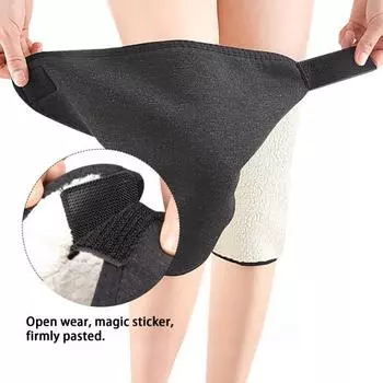 1 пара утепленных теплых наколенников с флисовой подкладкой, наколенники, поддержка суставов, шерстяные теплые зимние наколенники, согревающие для коленей, больных артритом серый