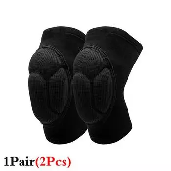 1 пара утолщенных наколенников для футбола, волейбола, экстремальных видов спорта, лыж, фитнеса, наколенников M чёрный