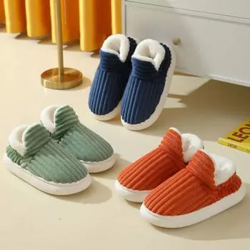 1 пара уютных зимних модных тапочек, теплые удобные стильные мужские и женские утепленные дизайнерские тапочки на каблуке 41-42 светло-зеленый