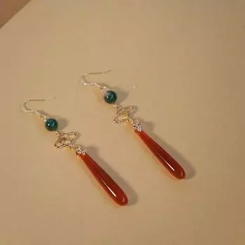 1 пара в китайском стиле, уникальные длинные серьги-подвески из искусственного нефрита для женщин, винтажные элегантные серьги-клипсы, модные классические ювелирные изделия, подарок