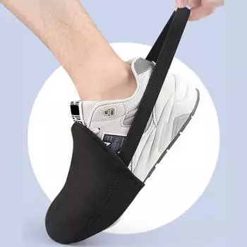 1 пара велосипедных бахил Защитная резинка для обуви Регулируемая противоскользящая ветрозащитная водонепроницаемая один размер Защита пальцев для езды на велосипеде Зима на велосипеде чёрный