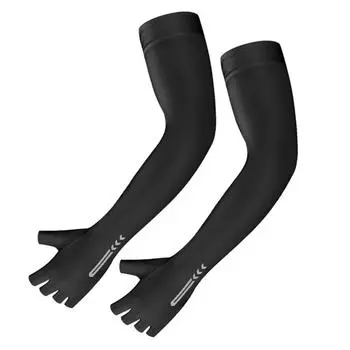 1 пара велосипедных нарукавников, летние, прохладные, быстрые, нескользящие, однотонные, для бега, солнцезащитные, дышащие, рыболовное снаряжение M белый