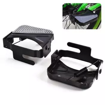 1 пара велосипедных педалей, нескользящие расширенные универсальные подножки из марганцевой стали для велосипеда, задняя подножка для электромобиля черный серый