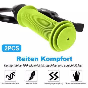 1 пара велосипедных ручек Эргономичный дизайн Амортизирующие велосипедные ручки Мягкая нескользящая резина Правая/левая крышка ручки руля для синий
