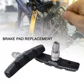 1 пара велосипедных тормозных колодок, износостойкие многоразовые, простая установка, универсальные велосипедные тормозные колодки, запасные части, принадлежности для велосипеда чёрный