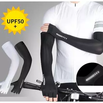 1 пара велосипедных УФ-солнечных нарукавников для защиты от солнца, охлаждения, баскетбола, бега, рыбалки, согревающих пальцев, бандажей M белый