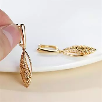 1 пара, винтажные полые серьги-капли золотого цвета, висячие серьги в стиле бохо, ювелирные изделия, подарки на день Святого Валентина золотой