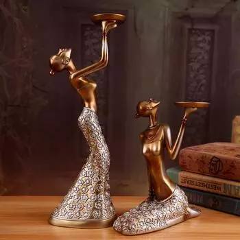 1 пара винтажных абстрактных женских форм подсвечник подсвечник декор для гостиной синий