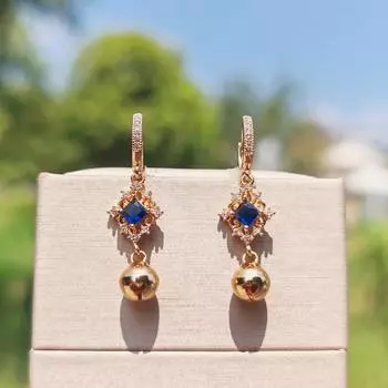 1 пара винтажных цирконовых геометрических серег с маленьким колокольчиком для женщин, повседневные украшения, аксессуары для рождественской вечеринки золотой