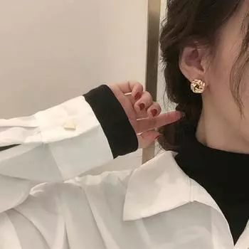 1 пара винтажных металлических сережек-шариков с закрученным узлом, серьги-бечевки 1Pair