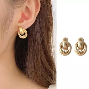 1 пара винтажных модных уникальных элегантных маленьких кружков с подвеской, матовые металлические серьги, женские ювелирные изделия, подарок на вечеринку премиум-класса