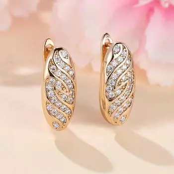 1 пара винтажных овальных геометрических серег-подвесок золотого цвета для женщин, роскошные циркониевые украшения золотой