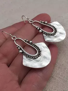 1 пара винтажных серег-капель с круглым шариком из цинкового сплава для женщин в подарок серебряный