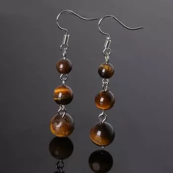 1 пара винтажных сережек из натурального кварцевого камня, бусины, аксессуары для сережек Tiger s-eye