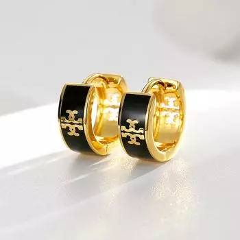 1 пара винтажных трендовых эмалированных серег-гвоздиков с пряжкой для женщин, изысканные ювелирные изделия, новые европейские модные черные, белые серьги, аксессуары XYZ белый