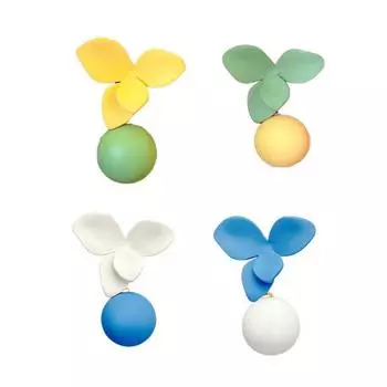 1 пара висячих цветных асимметричных сережек в форме цветка, антиаллергенные серьги из нержавеющей стали, украшения для ушей, ювелирные изделия синий