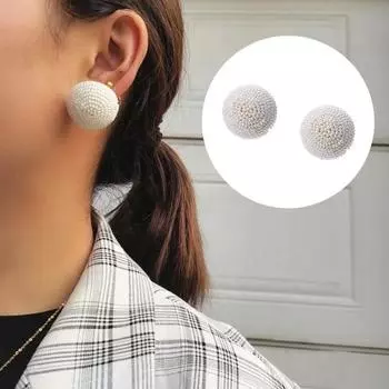 1 пара висячих серег ручной работы, разноцветные мини-бусины, круглый дизайн, тонкая работа, винтажные ушки C