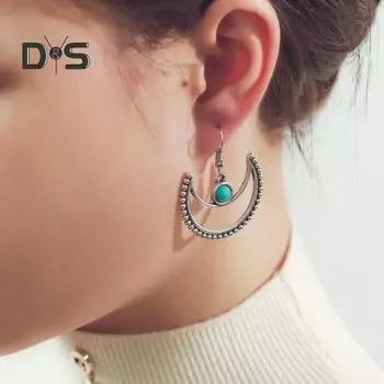 1 пара висячих серег, сверкающие, не раздражающие легкие полированные серьги-подвески в форме луны, ювелирные изделия, подарок для женщин синий