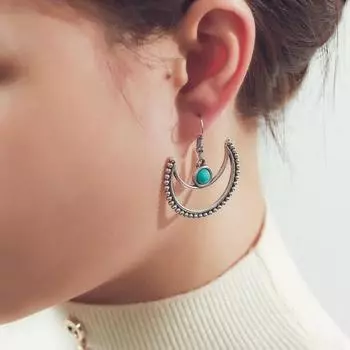 1 пара висячих серег, сверкающие, не раздражающие легкие полированные серьги-подвески в форме луны, ювелирные изделия, подарок для женщин синий