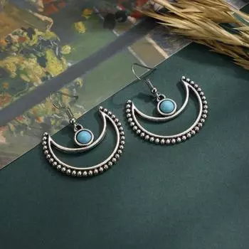 1 пара висячих серег, сверкающие, не раздражающие легкие полированные серьги-подвески в форме луны, ювелирные изделия, подарок для женщин синий