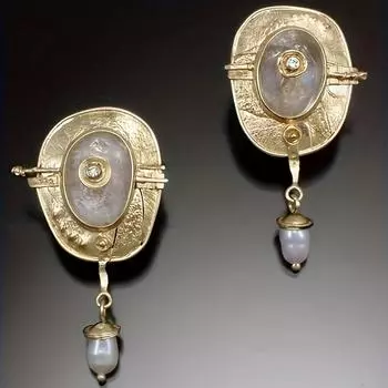 1 пара сережек-подвесок в винтажном стиле в стиле бохо, изысканные серьги для повседневного украшения, уникальный ювелирный подарок золотой