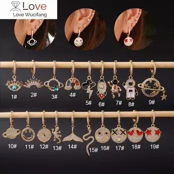 1 пара висячих сережек для женщин, корейские модные украшения, серьги-подвески из нержавеющей стали с мультяшными смайлами для подростков