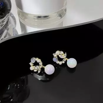 1 пара висячих сережек со стразами, подарочные гальваники, модные полые серьги-гвоздики из искусственного жемчуга, ювелирные аксессуары золотистый