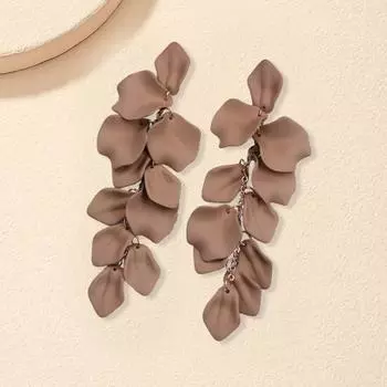 1 пара висячих сережек в богемном стиле с кисточками и лепестками, акриловые длинные серьги-гвоздики с цветком, модные ювелирные изделия, аксессуары, подарок белый