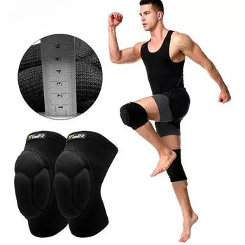 1 пара волейбольных наколенников для мужчин и женщин, толстая губка для предотвращения столкновений, теплая, противоскользящая наколенница, для йоги, работы, садоводства M чёрный