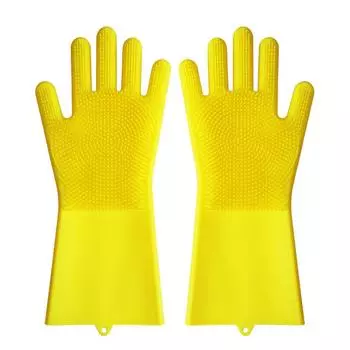 1 пара волшебных силиконовых перчаток для мытья посуды, чистящих перчаток для кухонных бытовых чистящих перчаток